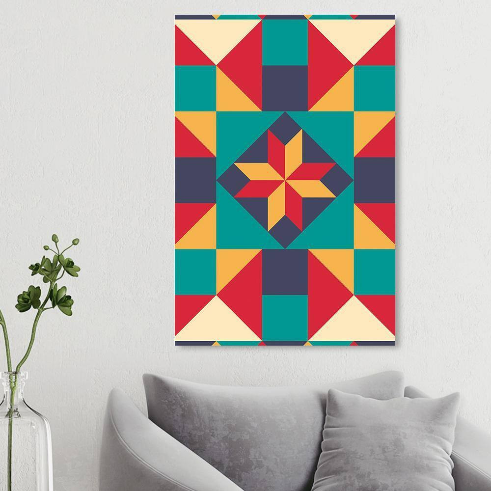 Geometric Deco Design by Unknown 1 Piece Unframed Canvas Drawing Print 20 In. X