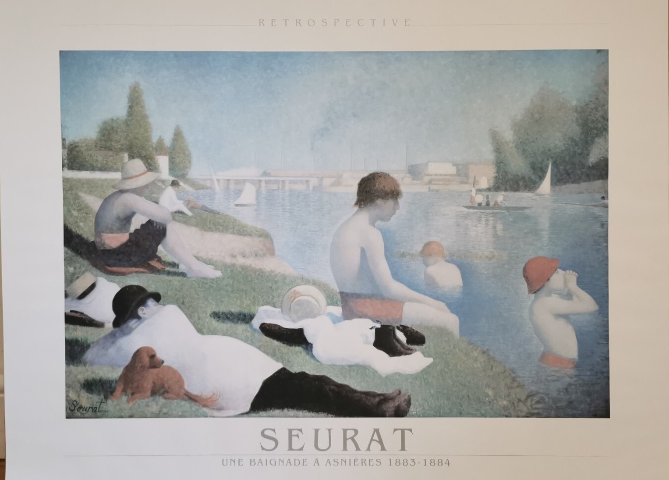 Georges Seurat Retrospective Art Gallery Print Vintage Bathers Asnieres Poster