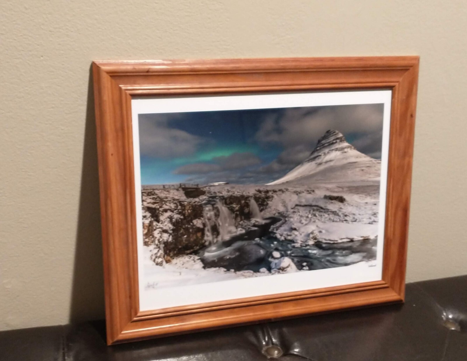 Photograph of Mount Kirkjufell, Iceland, 10 x 13, framed, very good