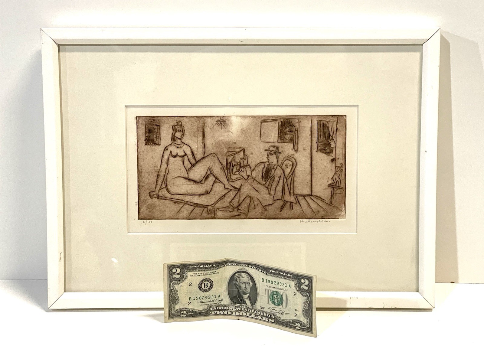 Vintage Engraving Print Numbered And Signed Rubenstein Framed