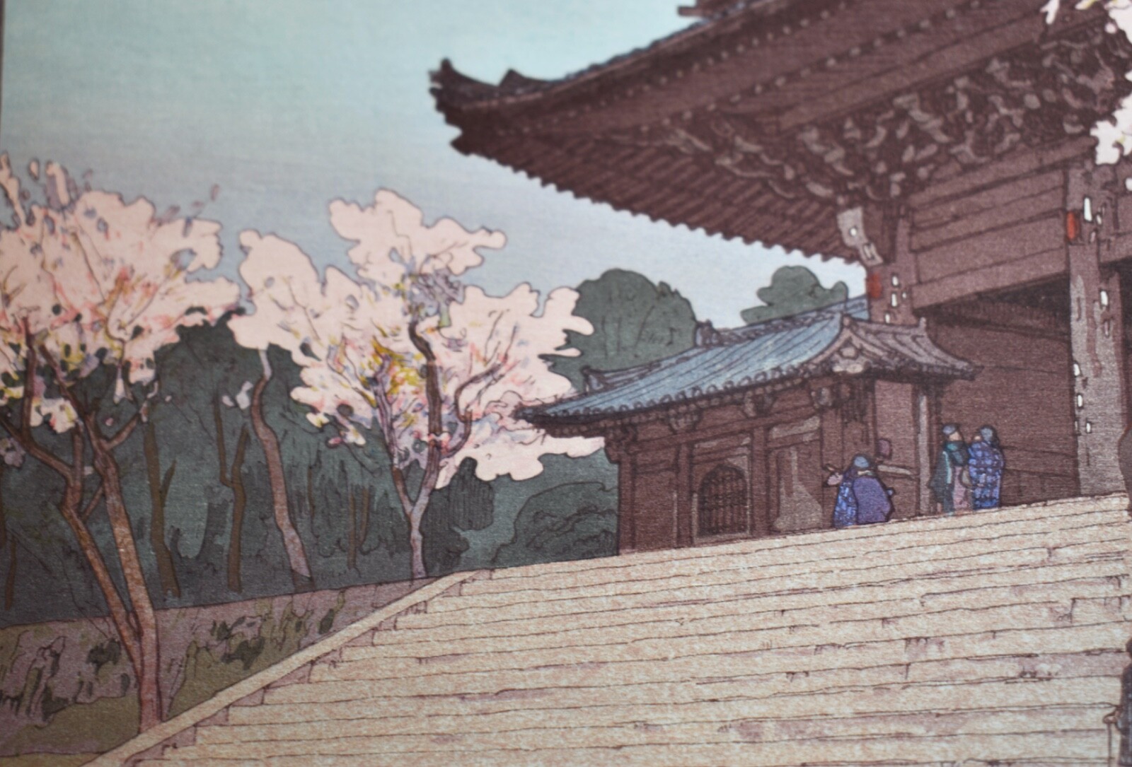 Hiroshi Yoshida Signed/Jizuri Sealed Japanese Woodblock-Chion-in Temple Gate