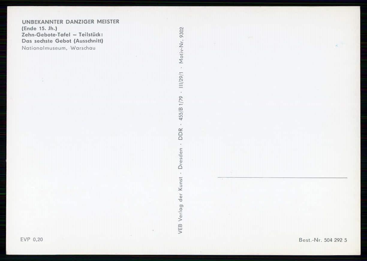 GDR OFFICIAL ART CARD – UNKNOWN GDAŃSK MASTER xb85
