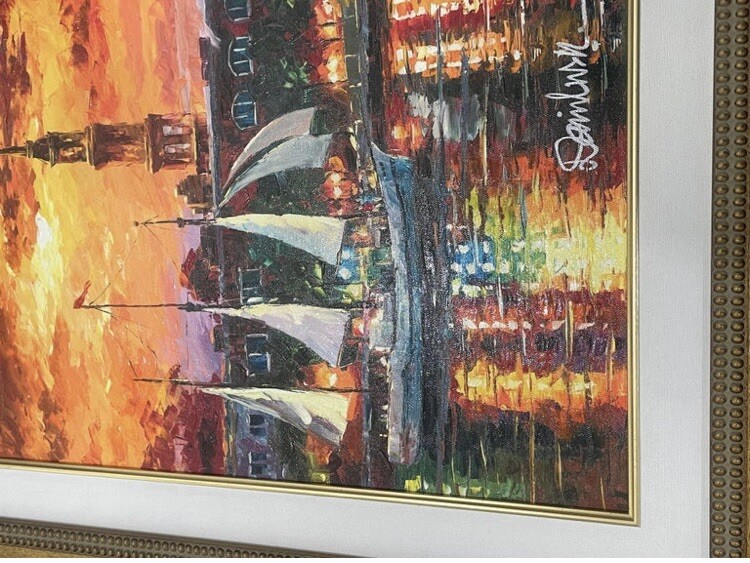 Daniel Wall” Charleston Waterfront” embellished giclee on canvas