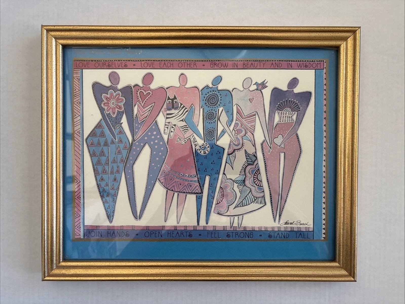 LAUREL BURCH-Framed Print 12” x 15.25” “Join Hands, Open Hearts” 1994