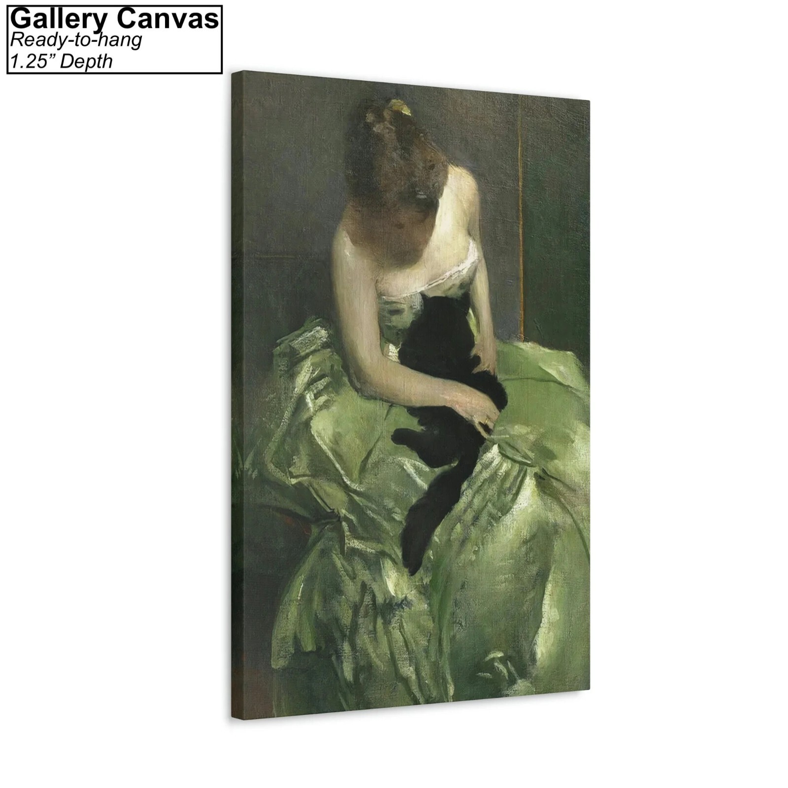 The Woman in the Green Dress by John White Alexander Canvas/Poster Wall Art