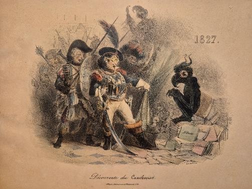 DENIS AUGUSTE MARIE RAFFET French 1804-1860 Decouverte du (Devil?) 1827