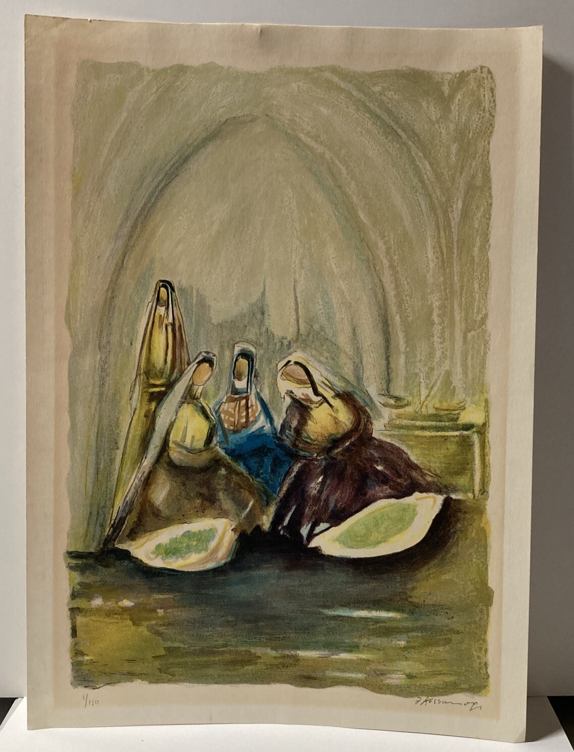 Joseph Kossonogi Signed & Numbered # 1/150. Figures Of Women Lithograph