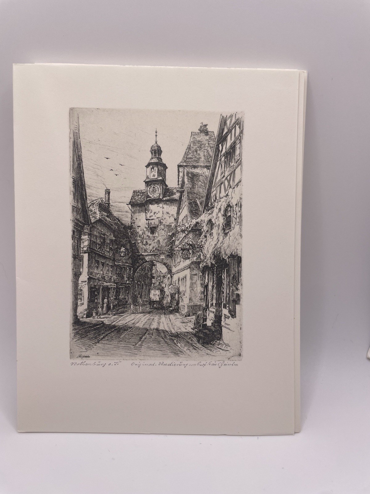 Vintage German Etching Print Lot Paul Geissler Rothenburg 12pc Set