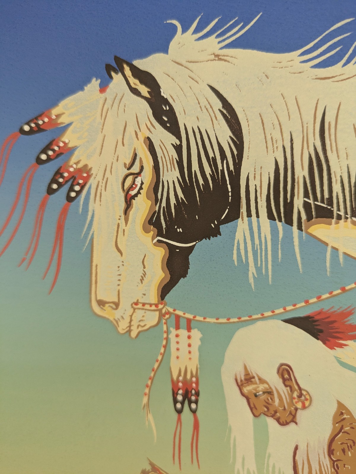 Woody Crumbo Desert Horse Print 16×12 Native American Southwest Art Vintage