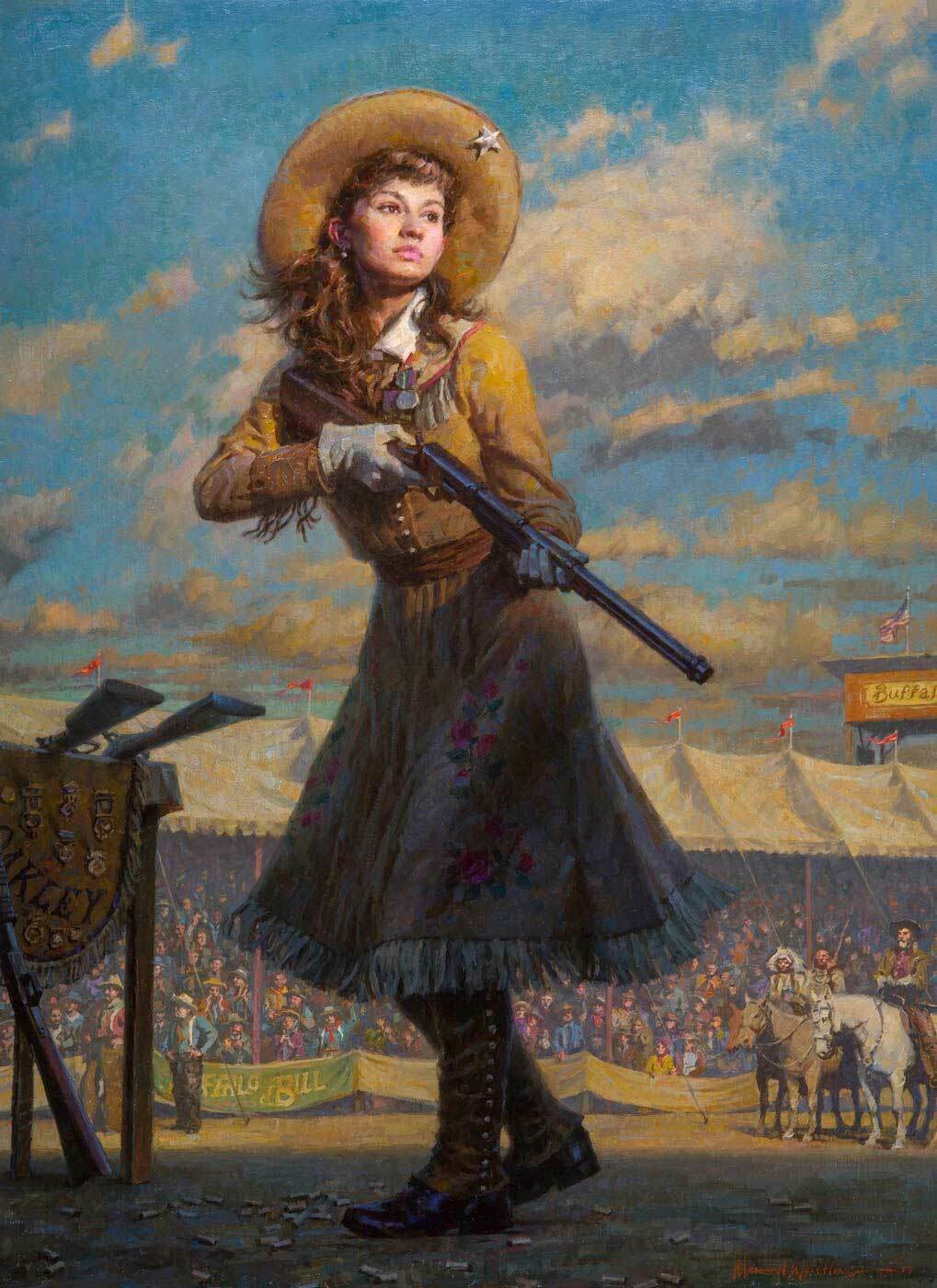 Morgan WEISTLING Little Sure Shot Annie Oakley Limited Edition Signed Canvas AP