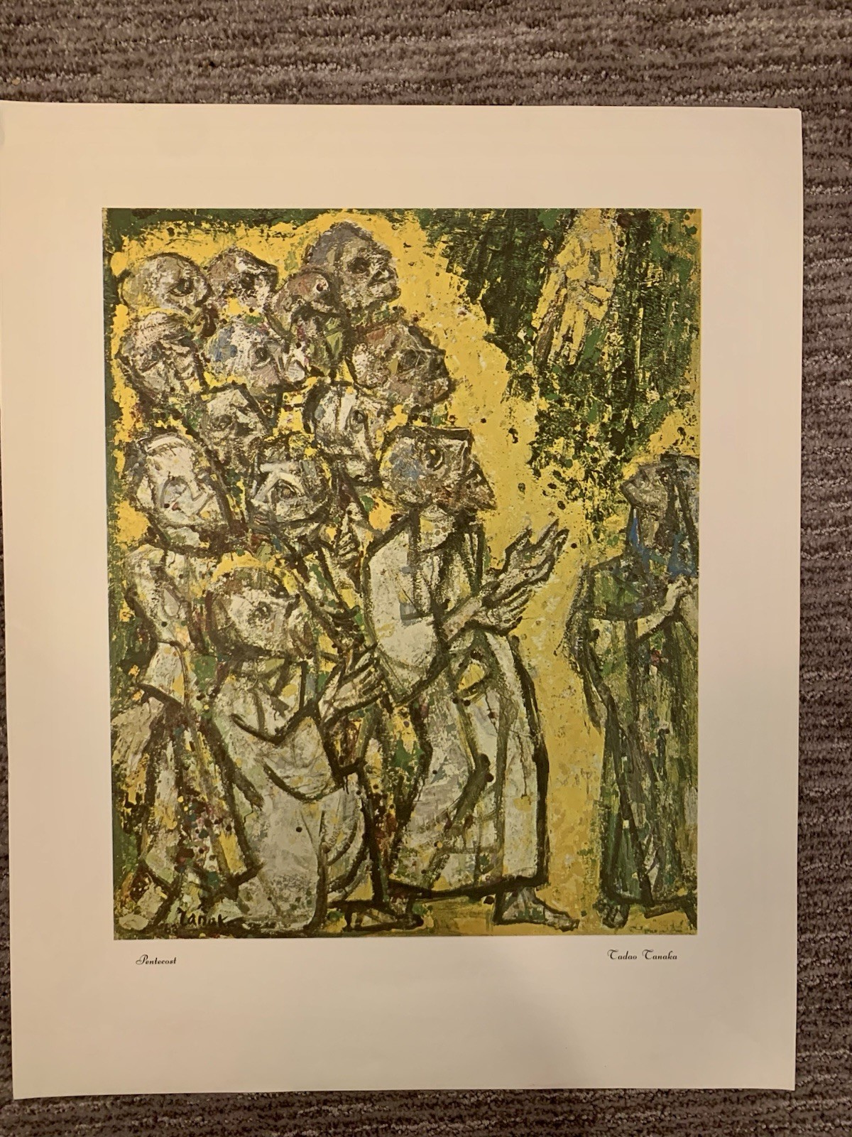 Tadao Tanaka Print Pentecost on Medium Heavy Matte Paper 20” x 16” Christian Art