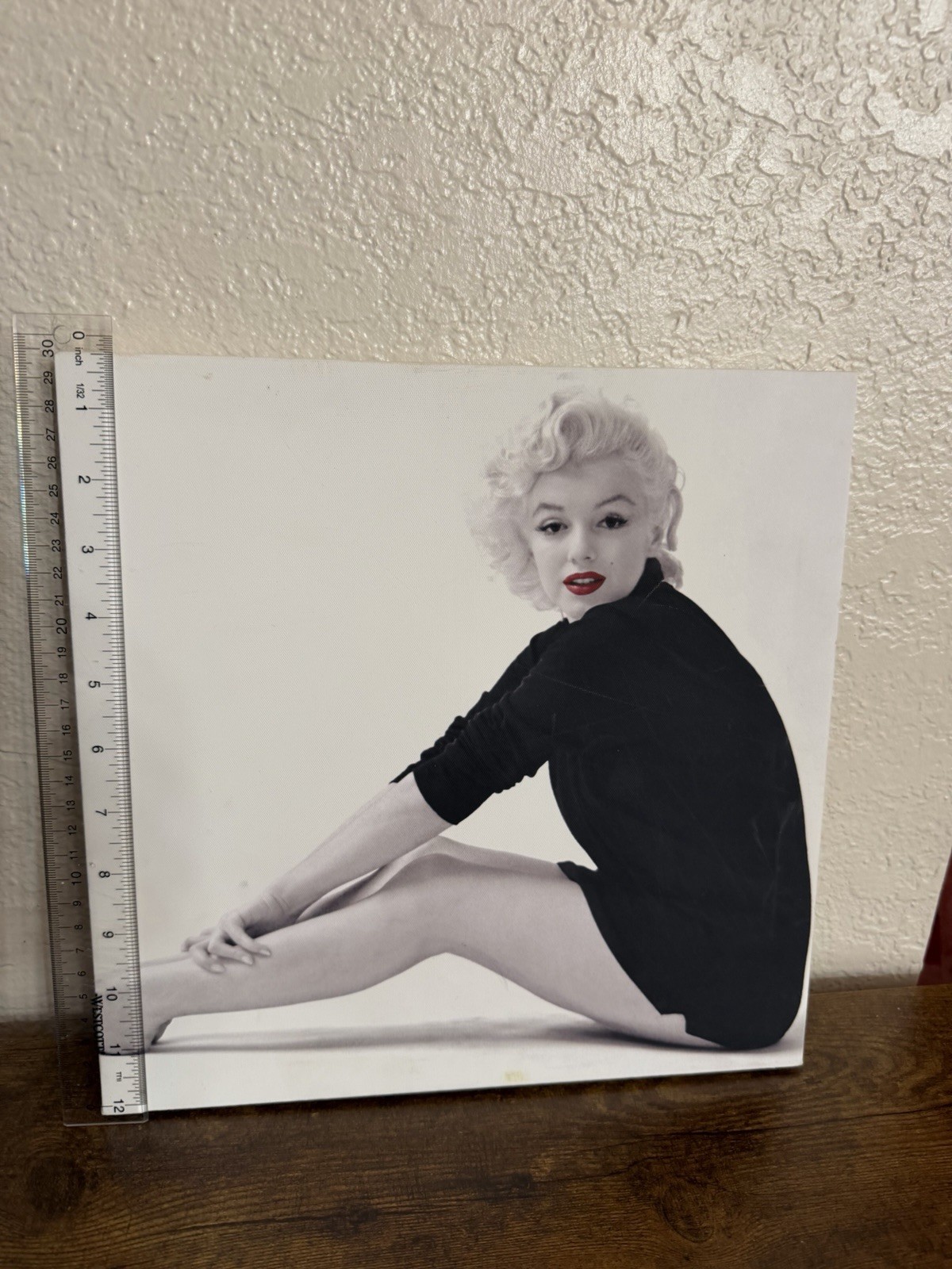 Black & White Canvas Print, Woman Sitting, Unframed, 12×12 Inches, Ready To Hang