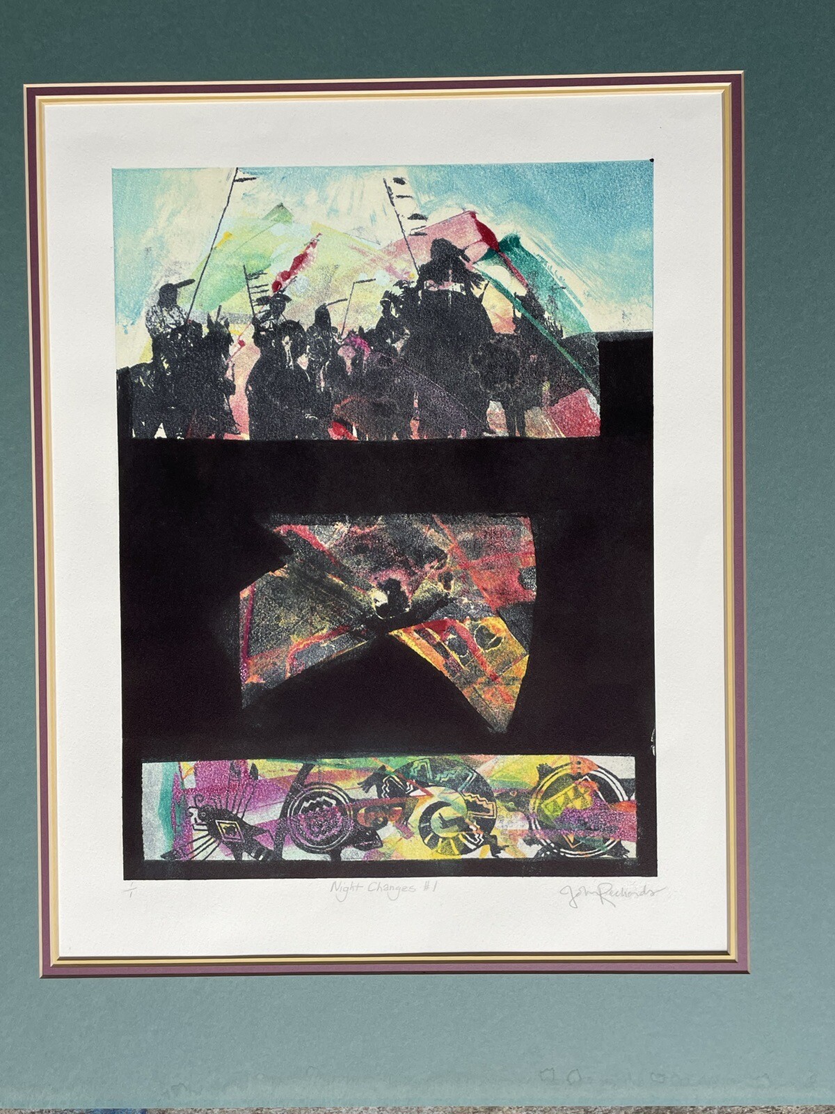JOHN RICHARDS “Night Changes “Mixed Midia Block print 1/1 Gallery Florida