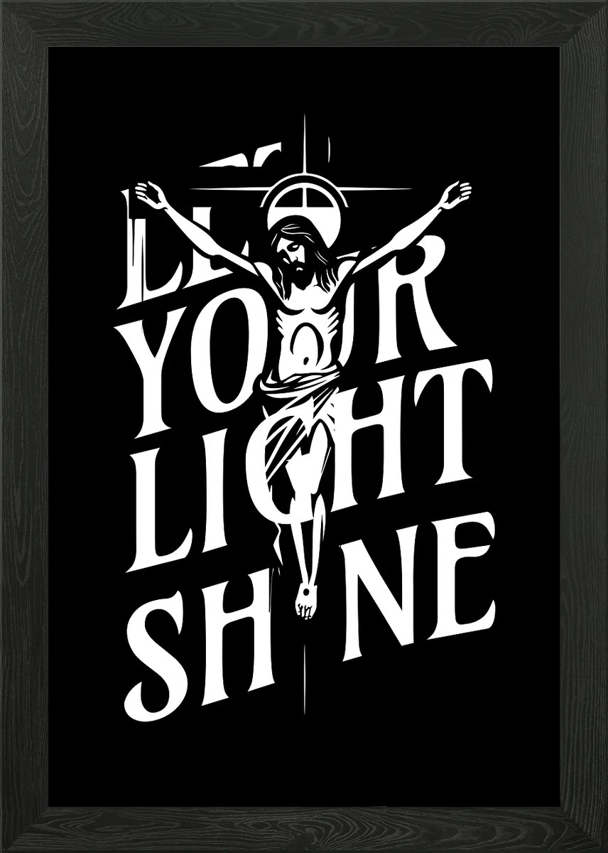 Let Your Light Shine Framed Wall Art Poster Canvas Print Picture