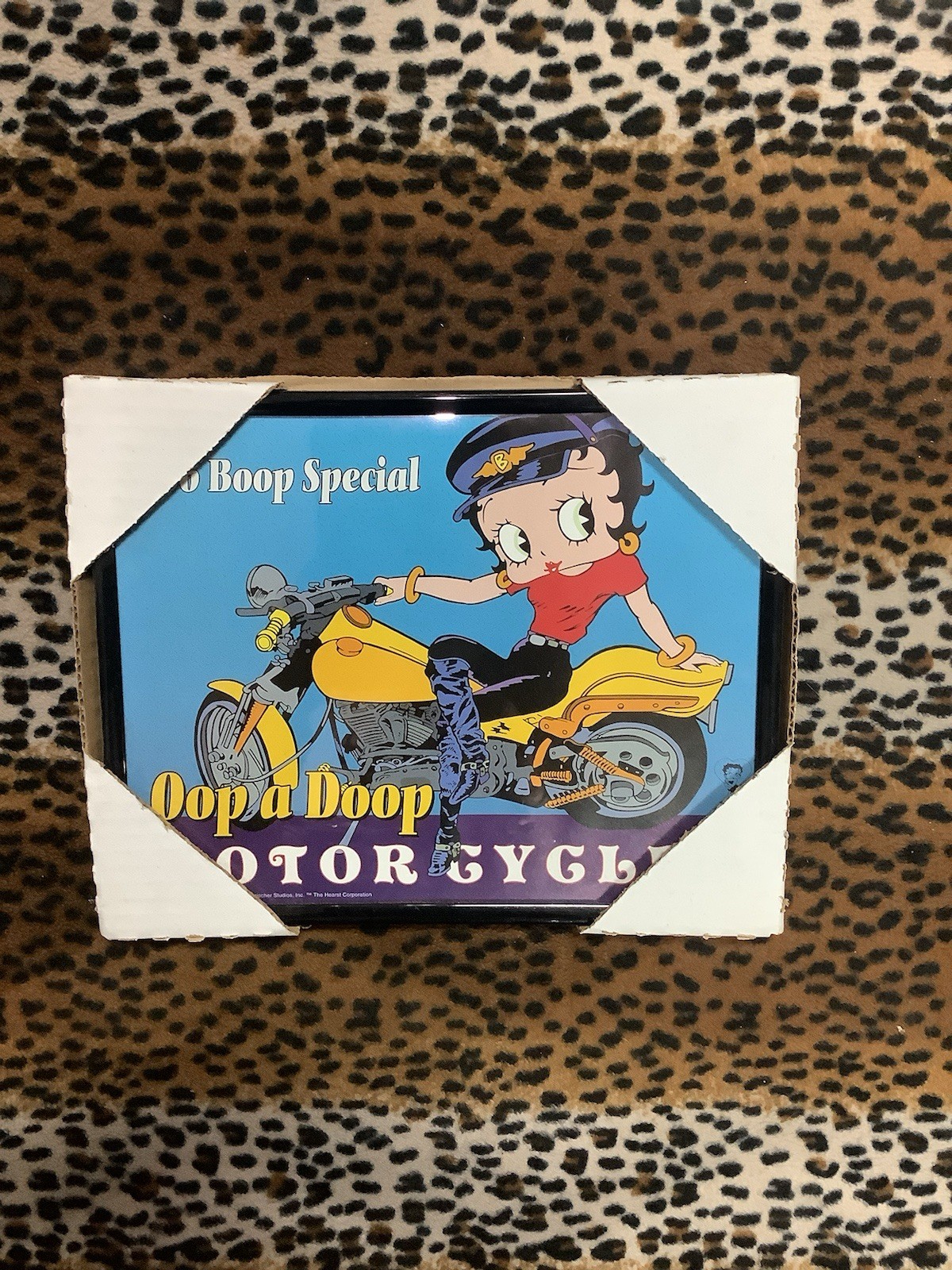 Vintage 90s Betty Boop Biker Betty Motorcycle 66 Boop Special Framed Art Print