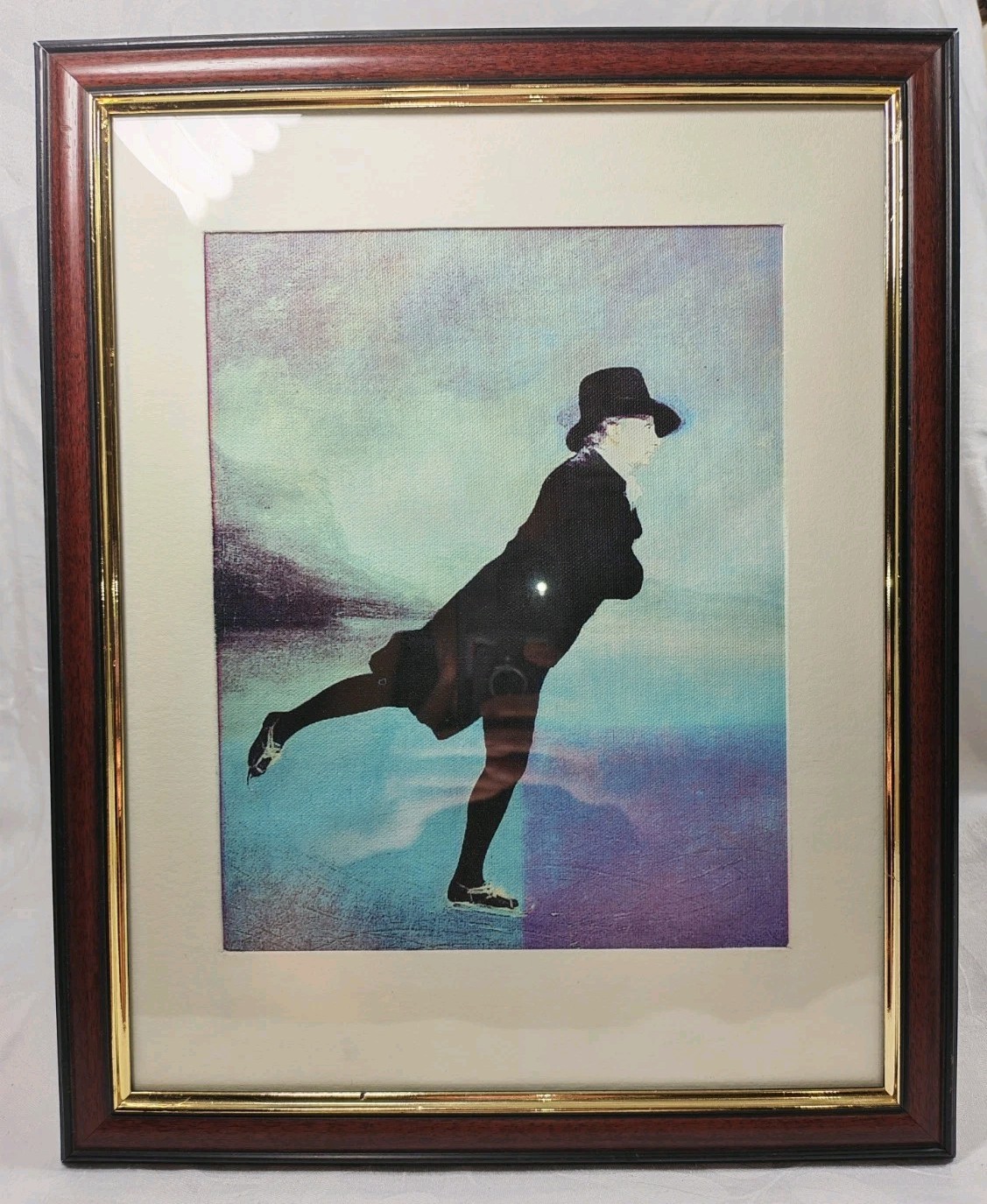 Framed Minimalist Silhouette Print Skater Modern Wall Art 40cm