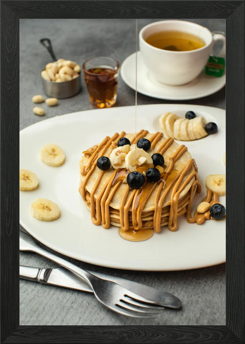 Pancakes Framed Wall Art Poster Canvas Print Picture