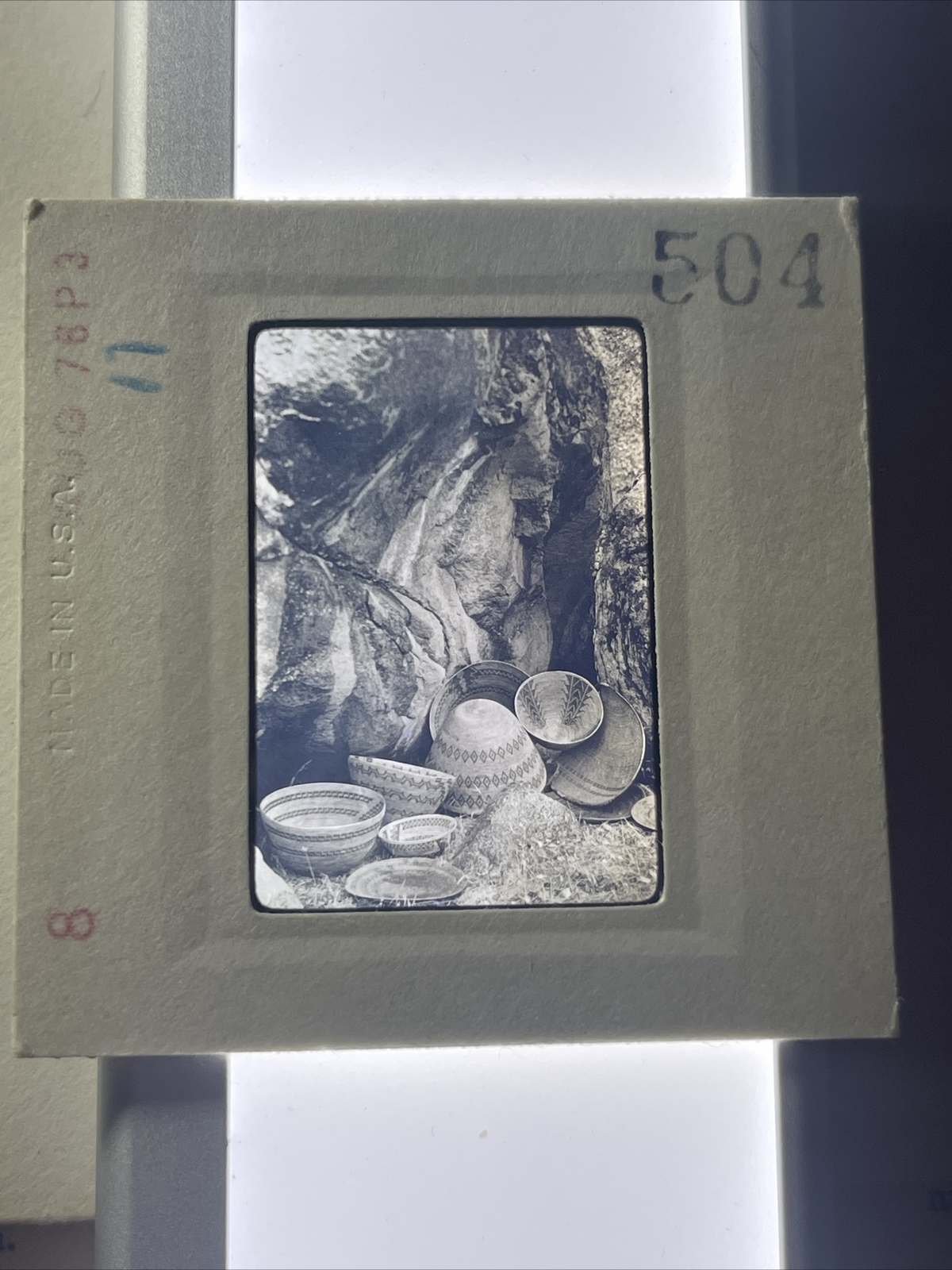 504 Edward Curtis “Baskets” Yokuts Native American Photography 35mm Slide