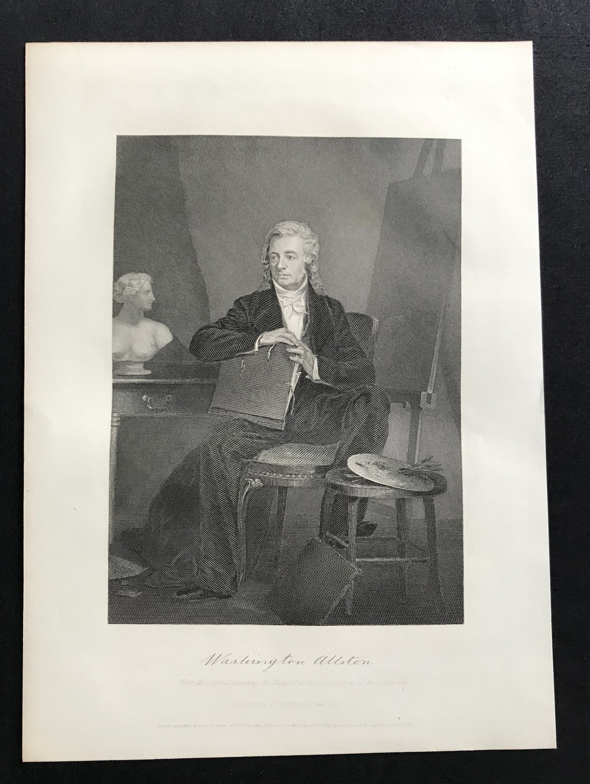 steel engraving Allston, Washington 1st important American painter 2 America 250