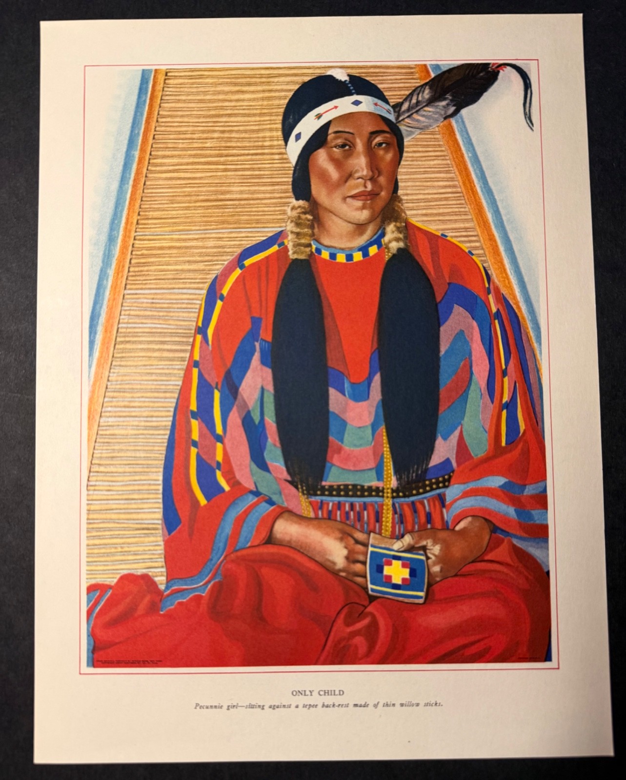 1947 Winold Reiss Print Blackfoot Indian Native American Litho Only Child