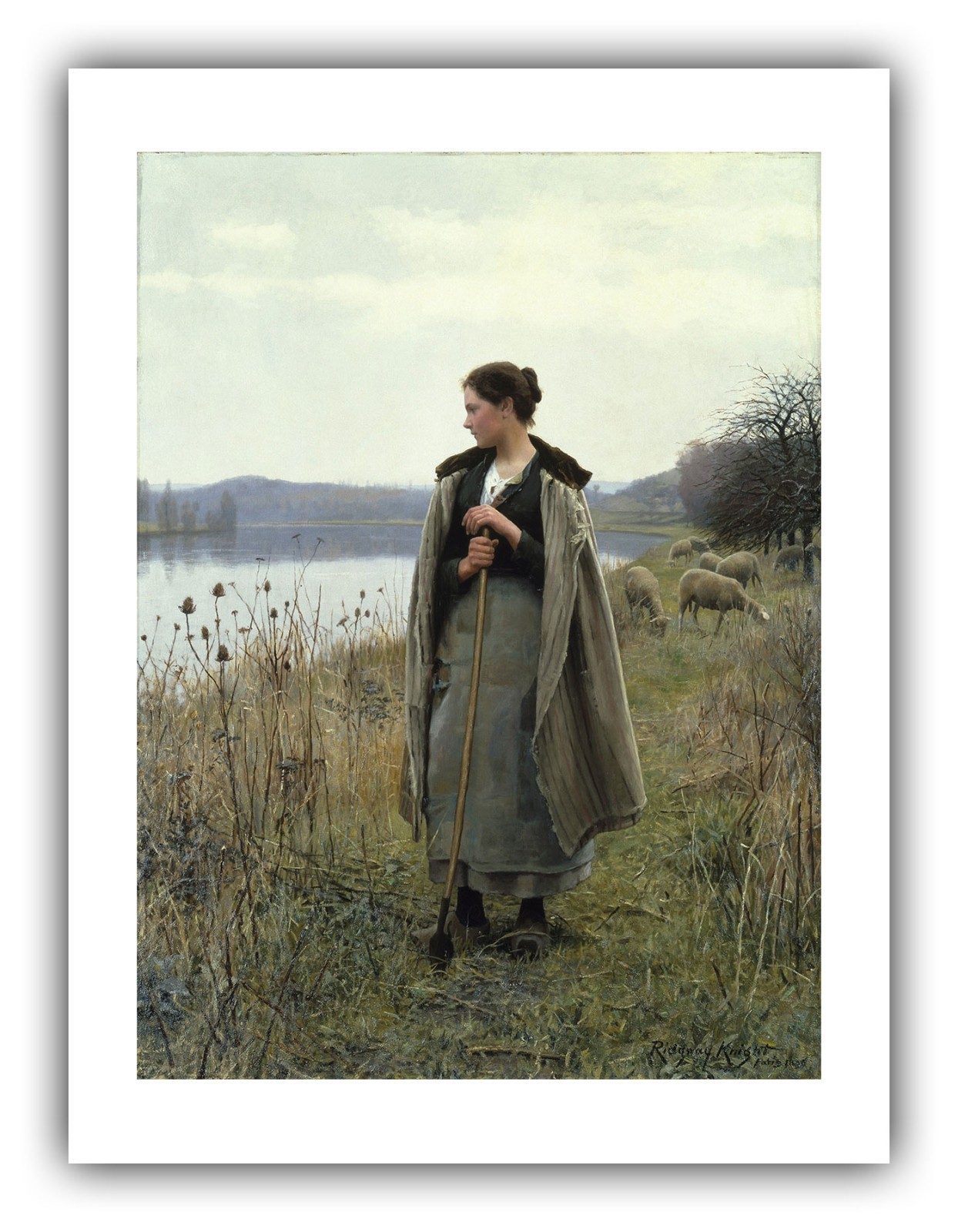 Daniel Ridgway Knight : “The Shepherdess of Rolleboise” (1896) — Fine Art Print
