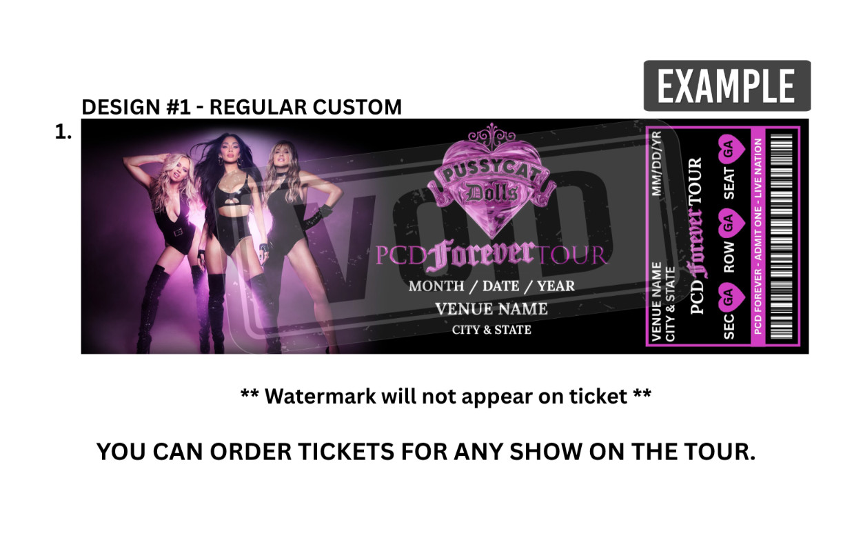 Pussycat Dolls Forever Tour 2026 Custom Design Commemorative Ticket