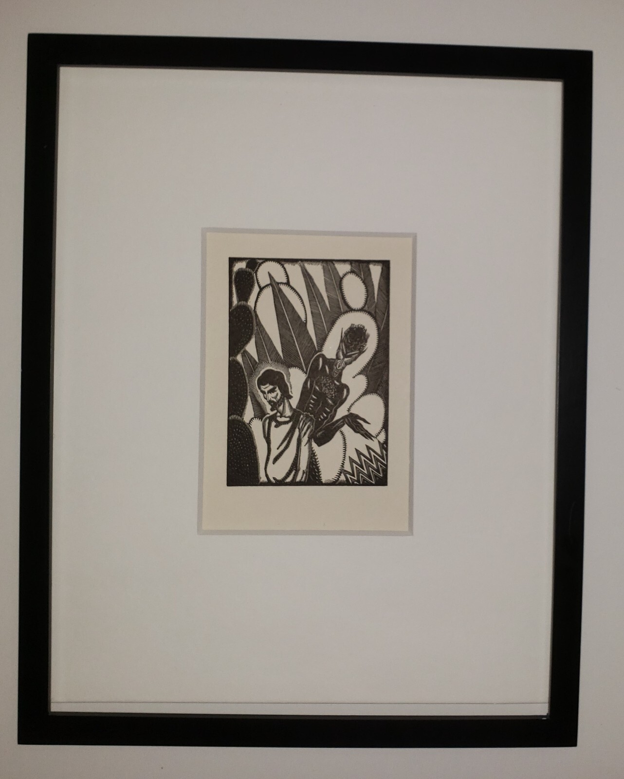 JAMES COLBERT REID (1907-1989) Vintage Original Art Deco Modernist Woodcut MCM