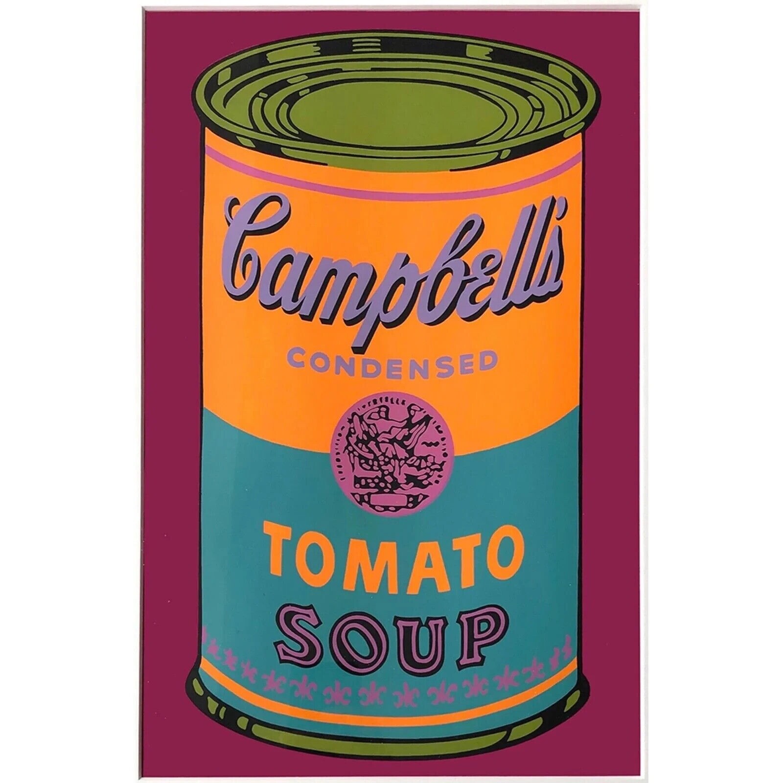 ANDY WARHOL RARE ORIGINAL 1968 CAMPBELL’S TOMATO SOUP CAN SILKSCREEN FRAMED