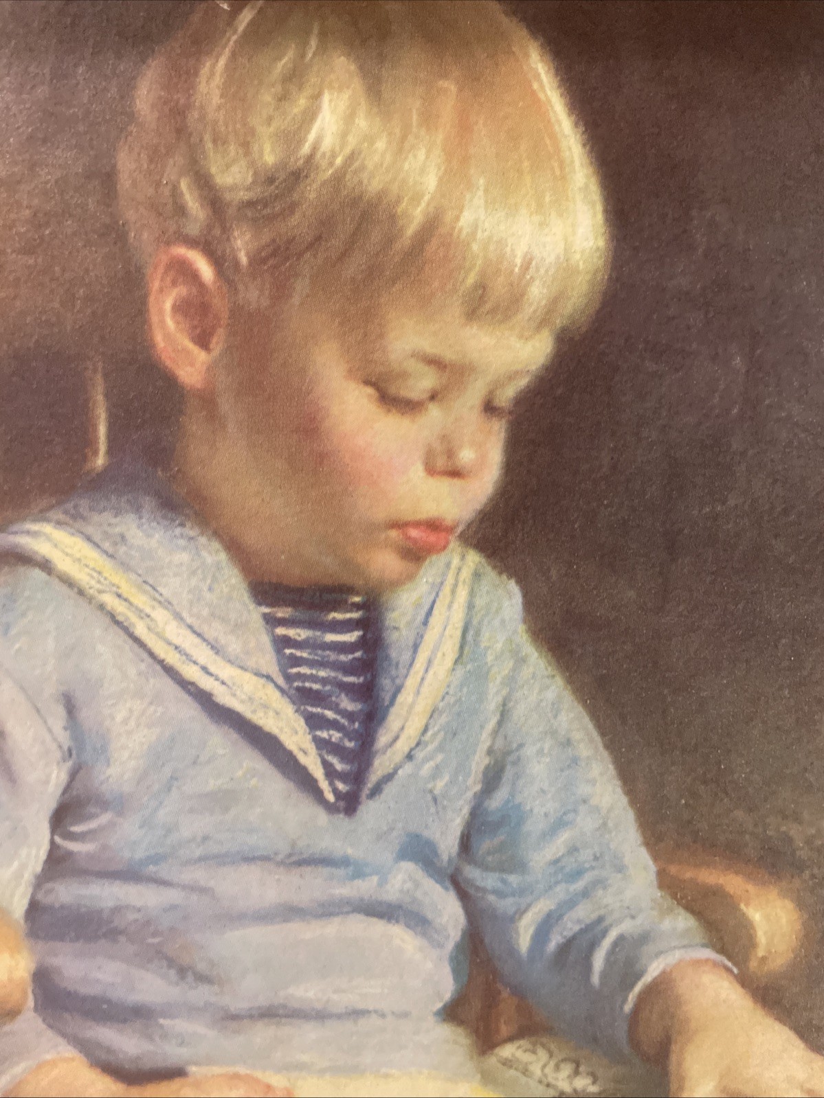 Gary and Gretchen VTG Prints Wood Framed Art 10×12 Girl Boy Cottage J. Ingwersen
