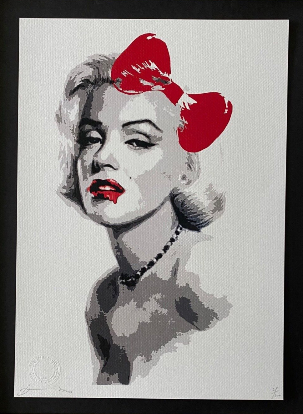 DEATH NYC Signed Large 16x20in Framed MARILIN MONROE Graffiti Pop Art WARHOL