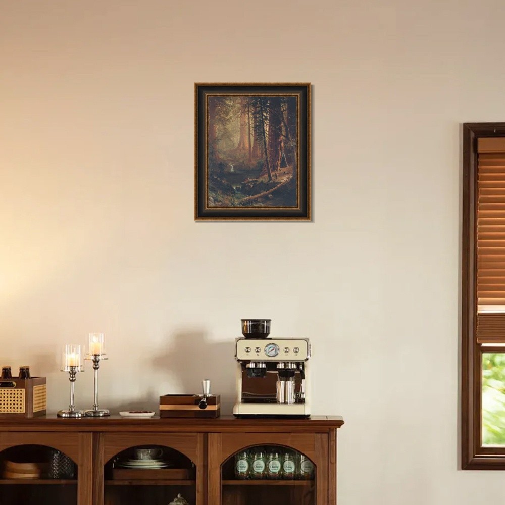 Framed Canvas Print Art Redwood Trees of California 1874 by Albert Bierstadt