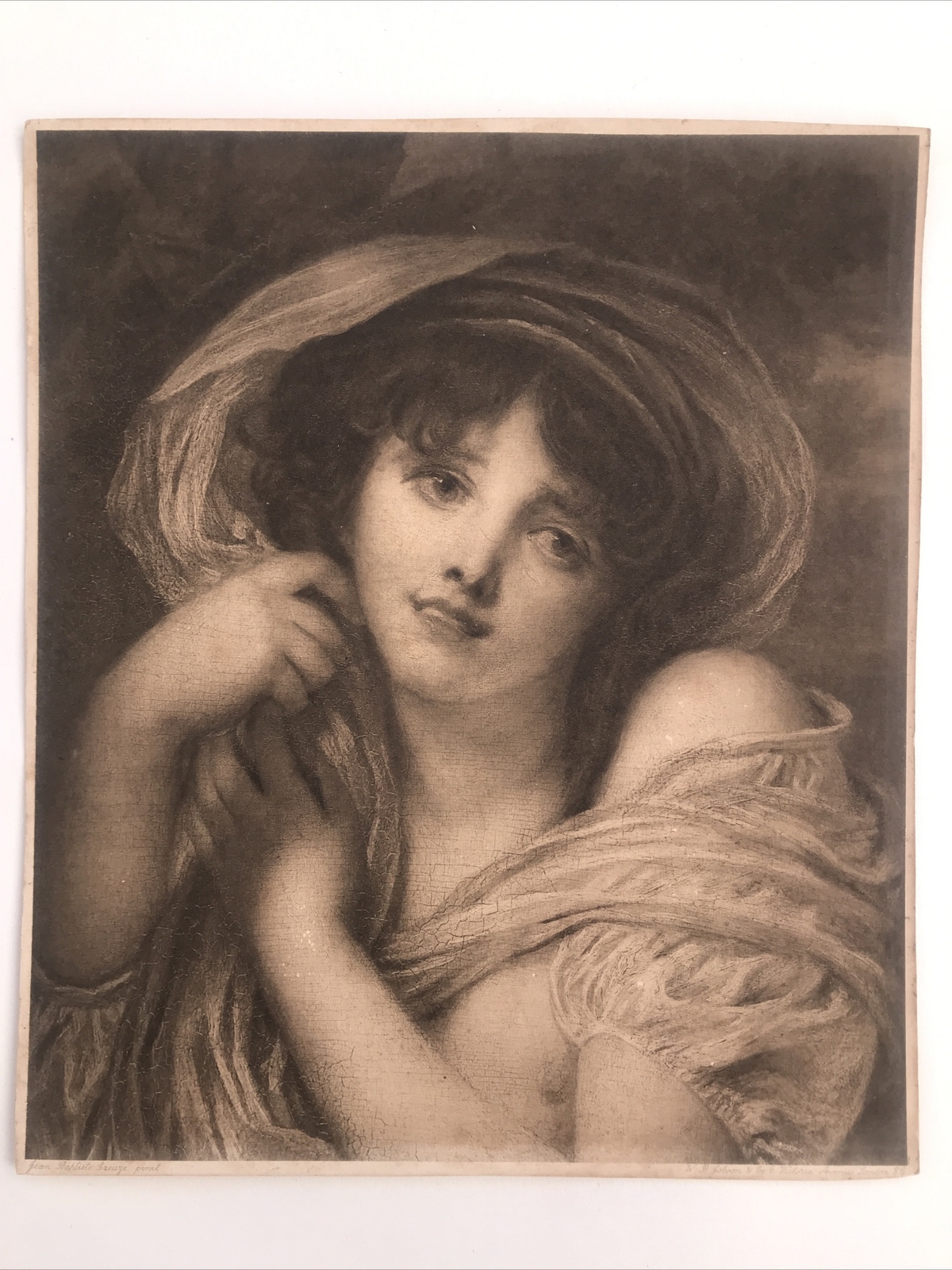 Antique Print Jean Baptiste Greuze WB Jobson & Co 6 Victoria Avenue London c1900