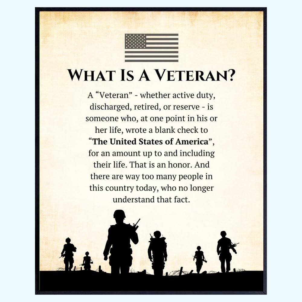 What is a Veteran? – Military Home Decor, Patriotic American Wall Art, Military