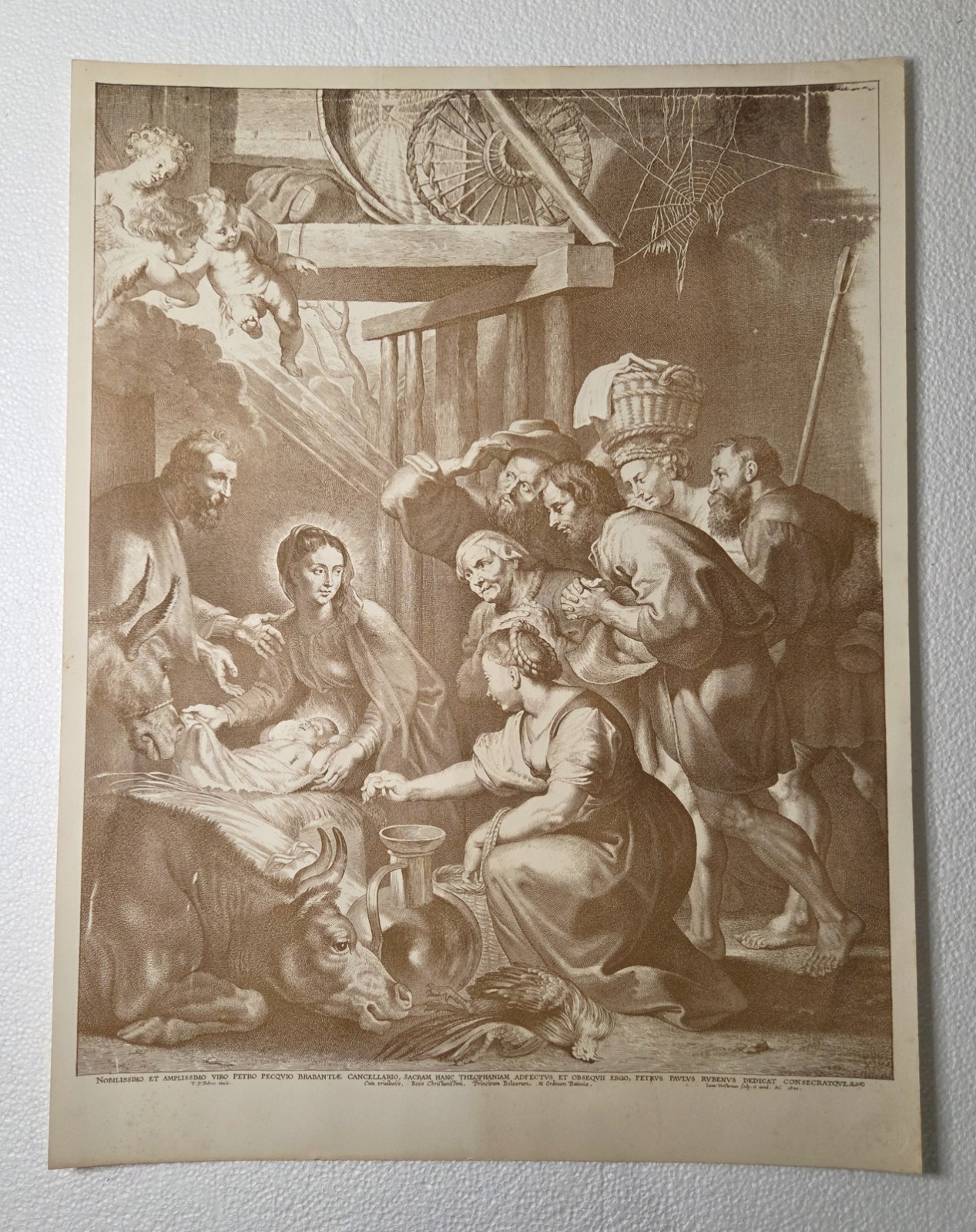 Antique Nativity Print Peter Rubens Berlin Photographic Co Classical Wall Art