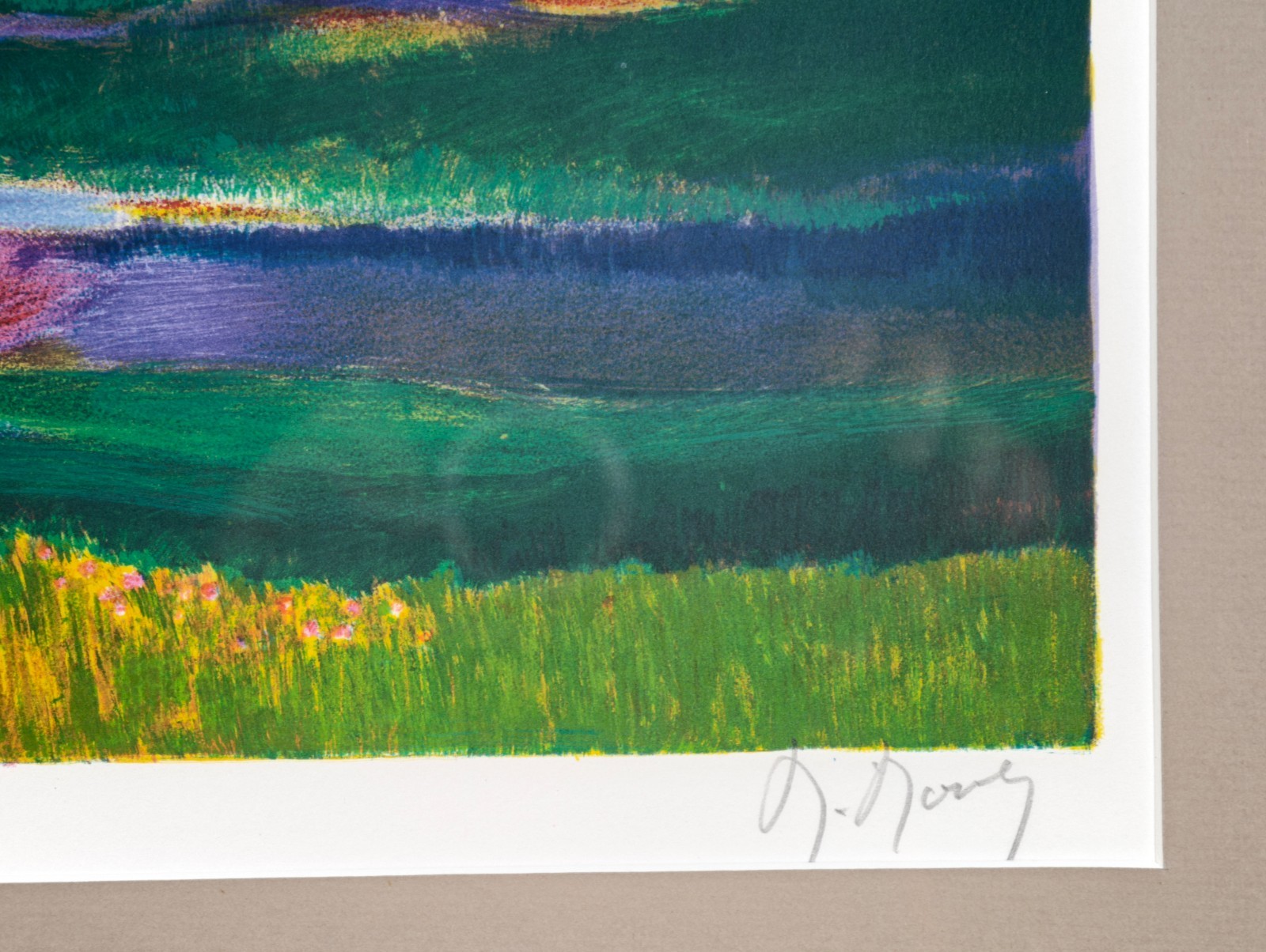 MARCEL MOULY Color Lithograph Hand Signed 280/300 Landscape Graphic Framed