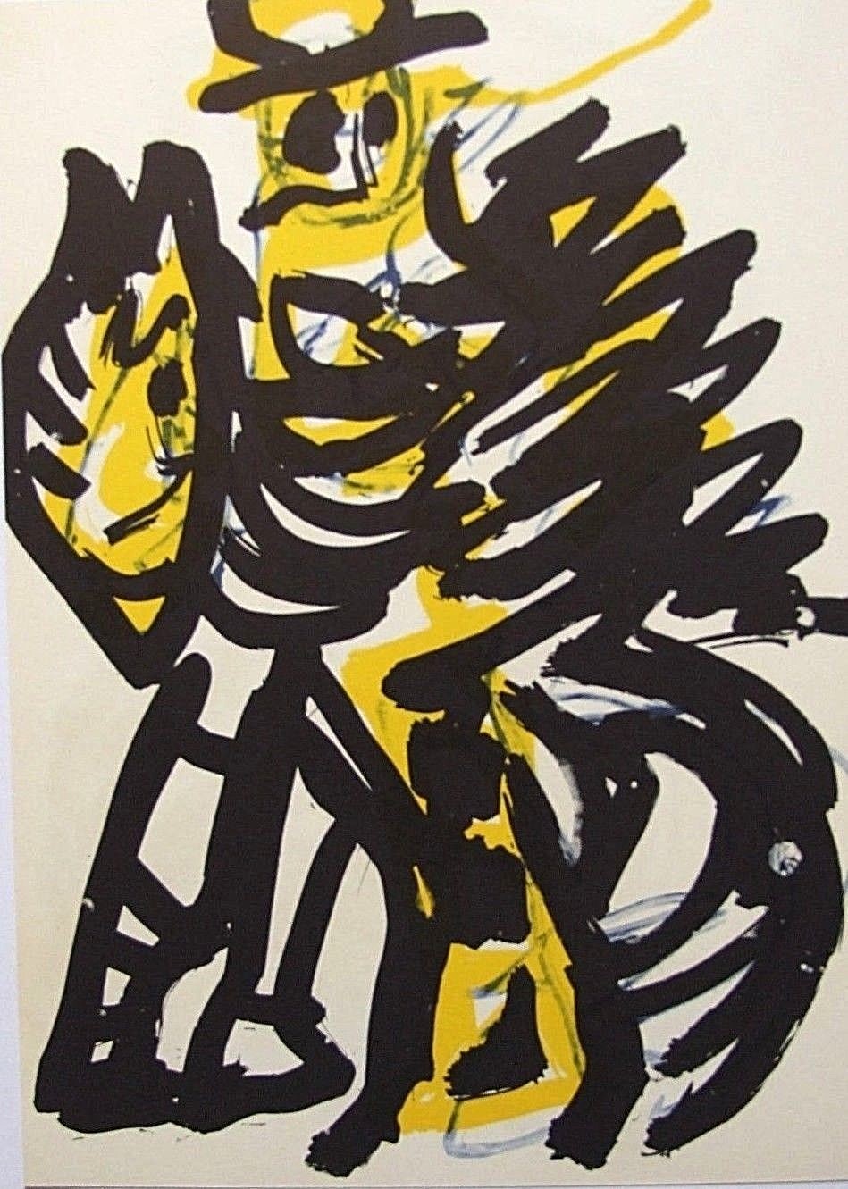 KAREL APPEL vintage ltd ed original lithograph 15 x 11″ 1987 Maeght NO706
