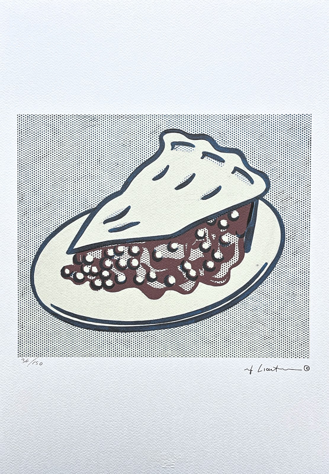 ROY LICHTENSTEIN – Cherry pie – signed, numbered edition 36/150, 35×50 cm