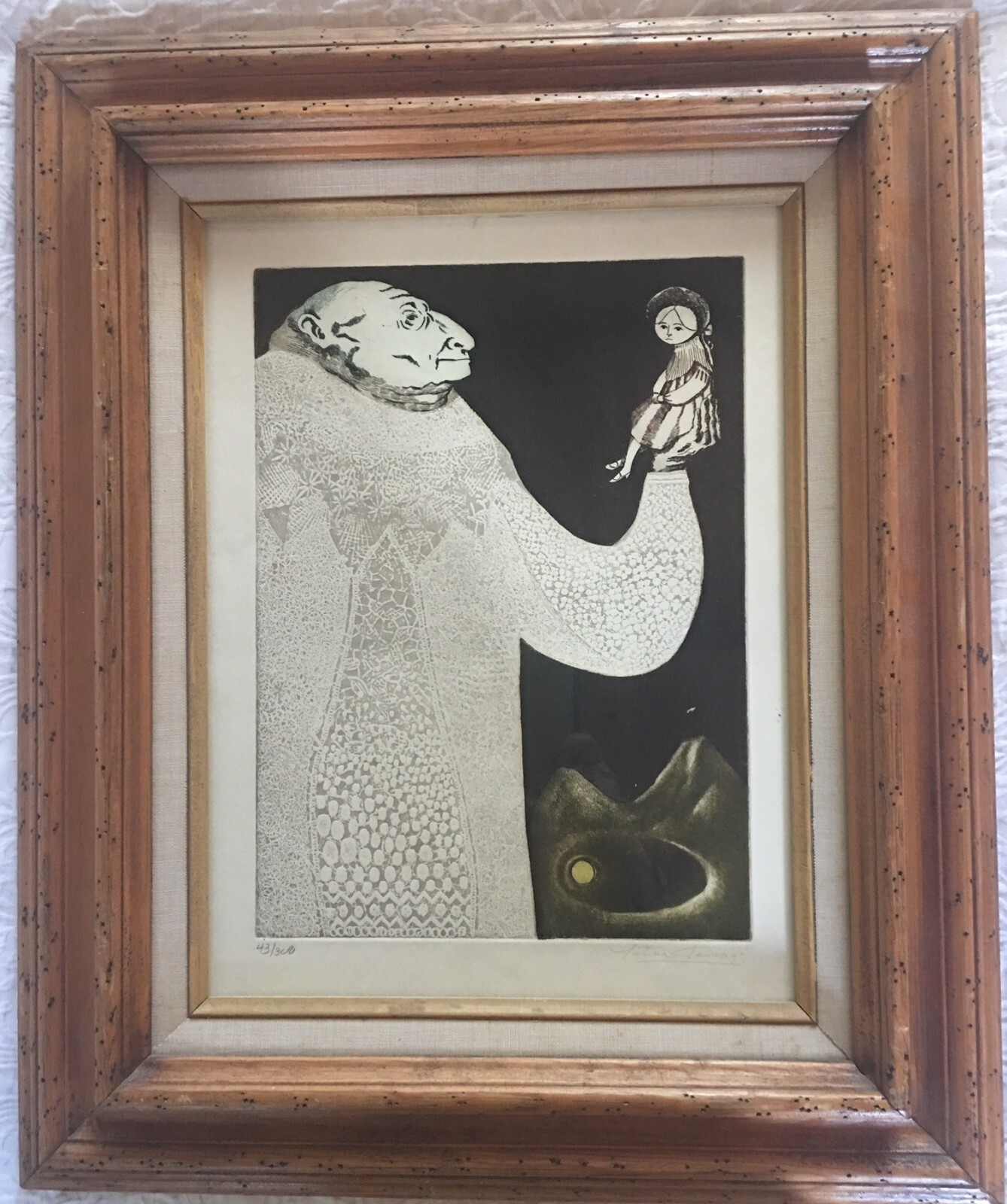 LETICIA TARRAGO ENGRAVING AQUATINT ’70 SURREALISM SURREALIST MEXICAN ART SCI FI