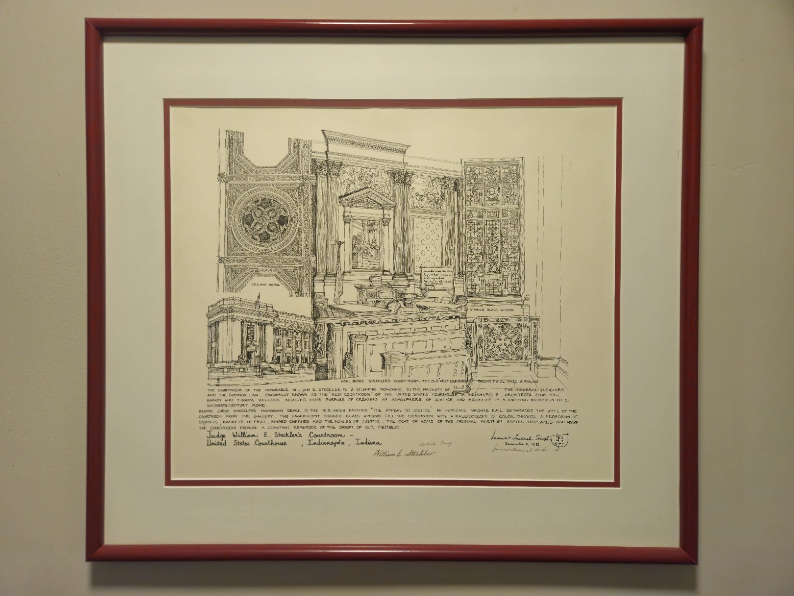 Judge William E. Steckler’s Courtroom, Indianapolis, IN 15″ x 17″ (Artist Proof)