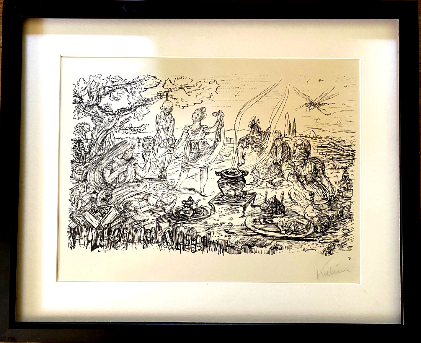 Alfred Kubin Hexenküche Hand-Signed, 1925, 47×37 Cm, Lithograph With Frame