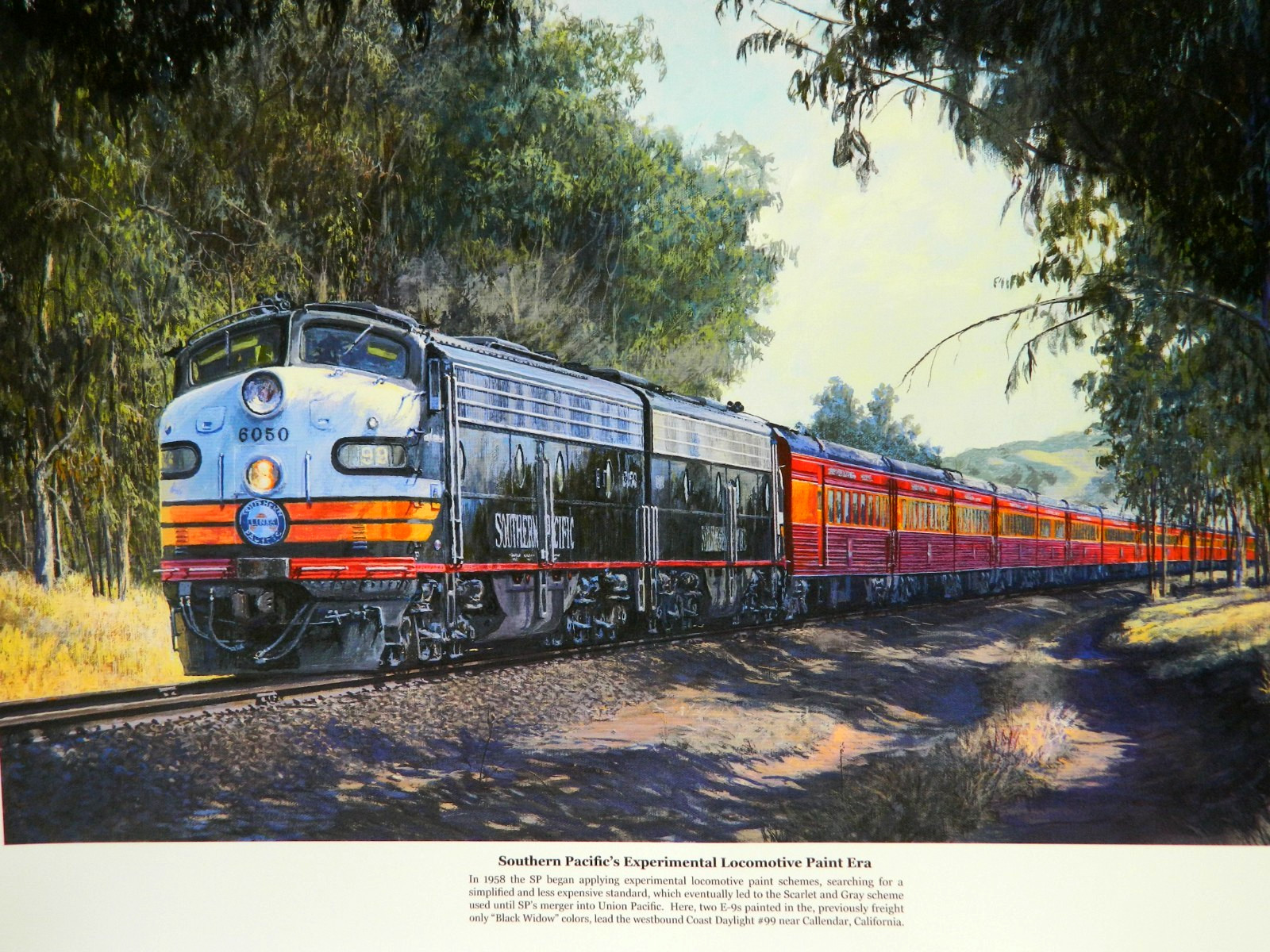 Railroad Art, Winfield,”SP E-8’s in Experimental Paint Scheme”,18X24,s/n (7330)