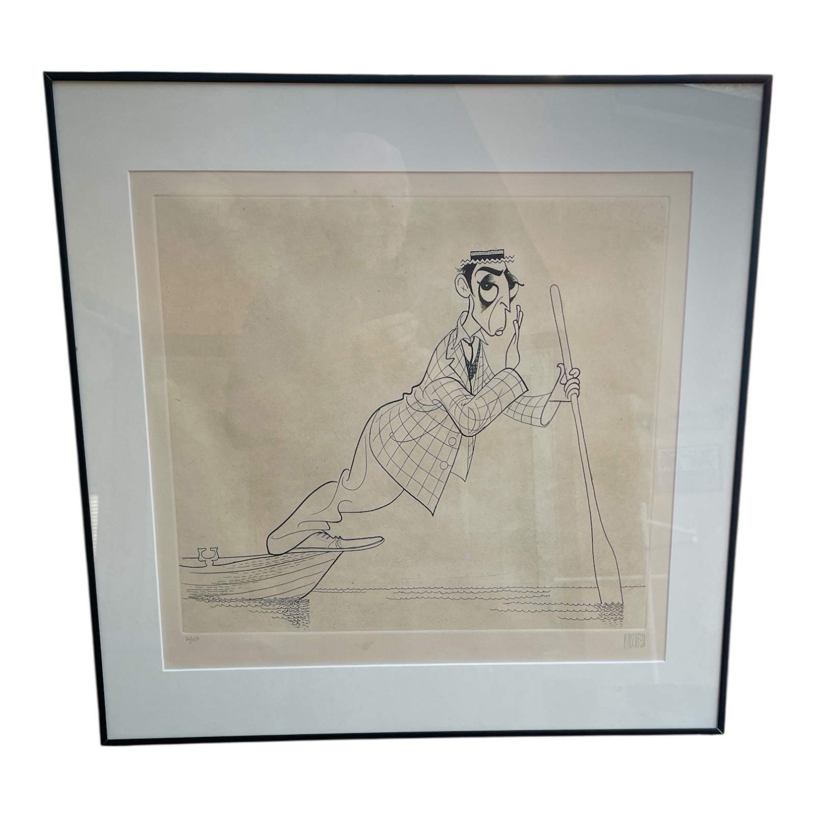 Hirschfeld Limited Edition Professionaly Framed Art Buster Keaton #21/150