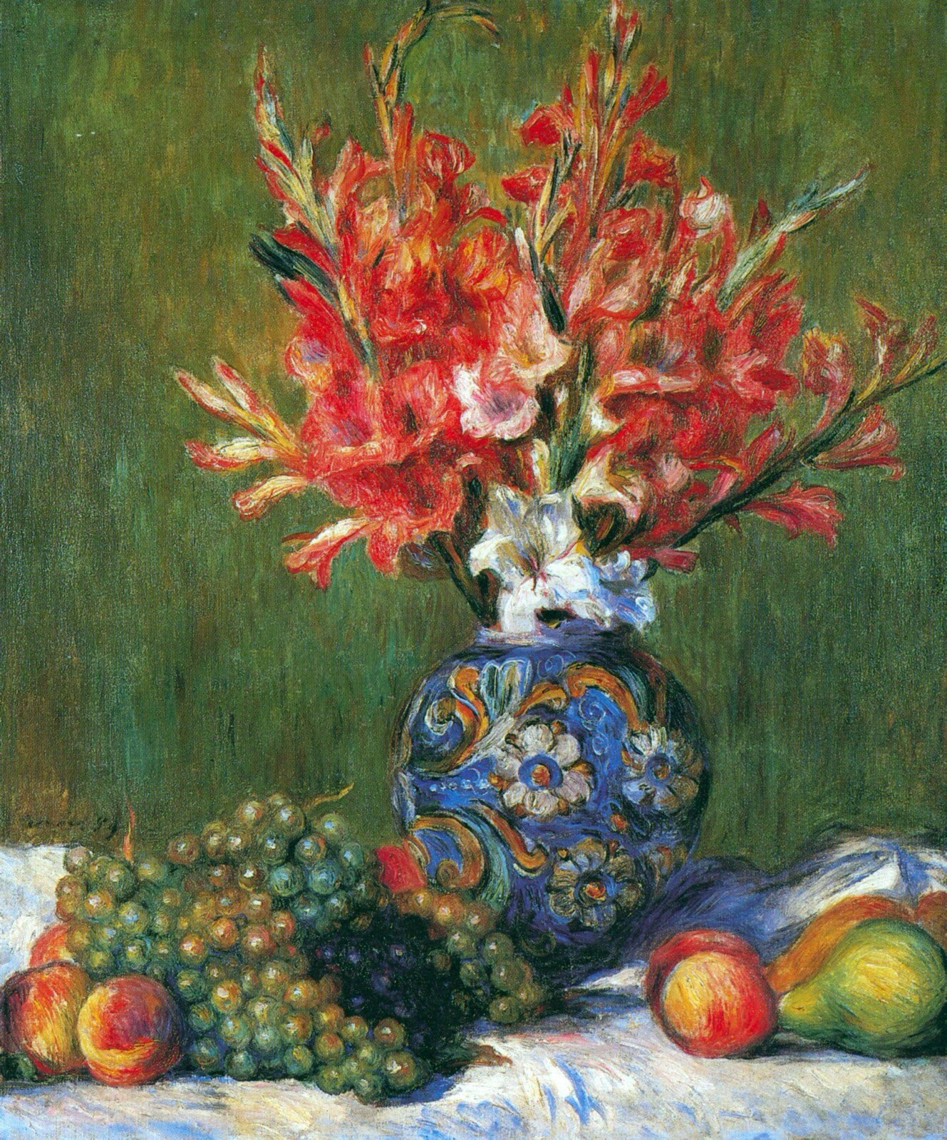 Flowers and Fruit by Pierre-Auguste Renoir Giclee Fine Art Print Repro on Canvas