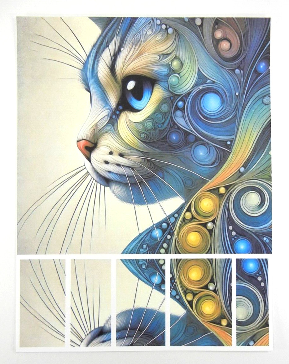 Mirror Cat Fine Art Paper Matte Borderles Print 8.25″ x 10.75″ USA Made