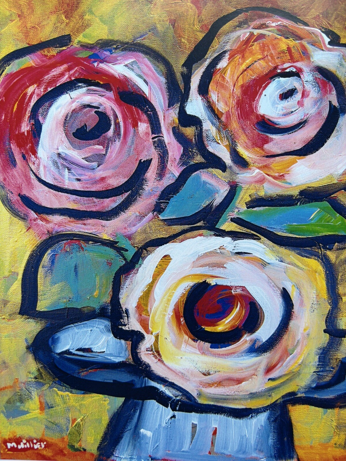 3 PEACE ROSES print On Glossy Photo Paper 10×8 inches Mary Hillier