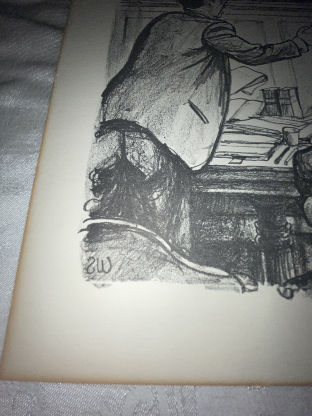 William Sharp 1900-1961 Lithograph Courtroom Sketch “Sleeping Judges”?