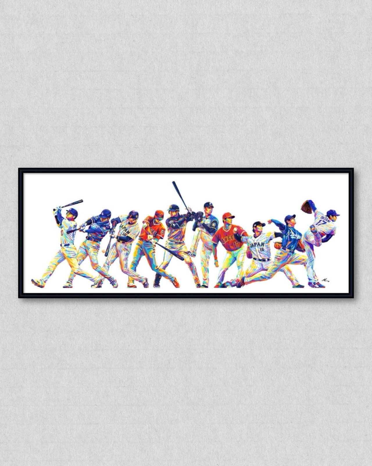 Shohei Ohtani Evolution Art Print – 9”x24” – FRAMED