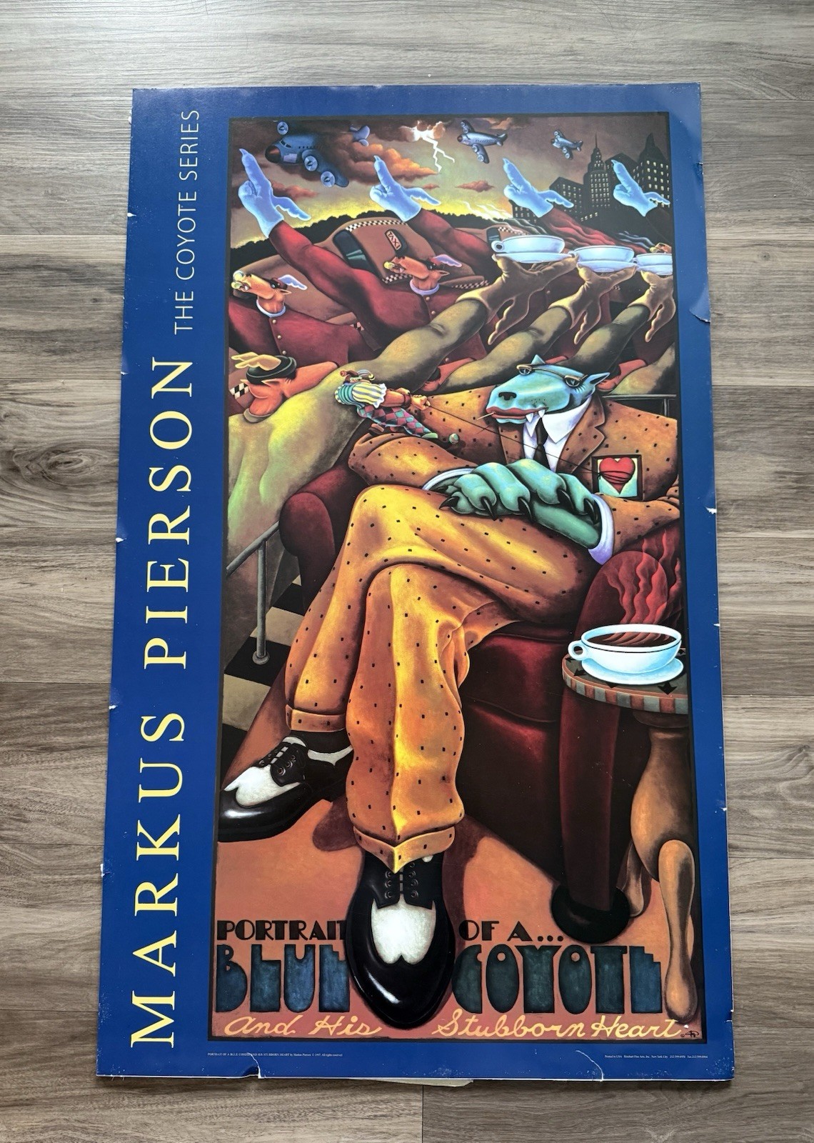 Marcus Pierson Coyote Series Portrait Of A Blue Heart 24×18” Poster Print RARE