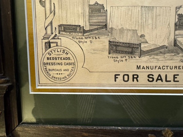 ANTIQUE LITHOGRAPH ADVERTISING PRINT-ORNATE 1880’s GESSO FRAME