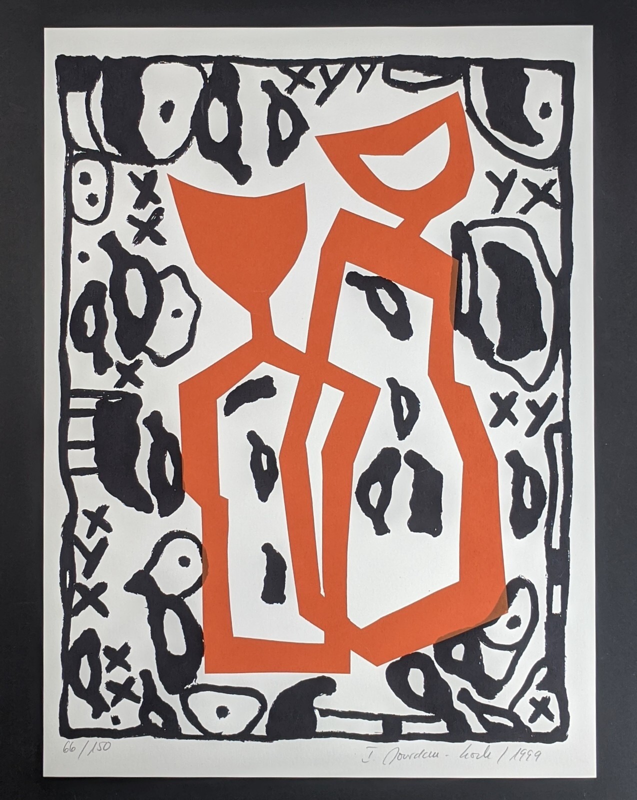 Irene Jourdan-Koch, Abstract Figurines, Screen Print, Signed, Num., 1999